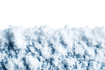 Fototapeta premium Pile of fresh snow, drifts, snowflakes, powder, white, winter, cut out transparent