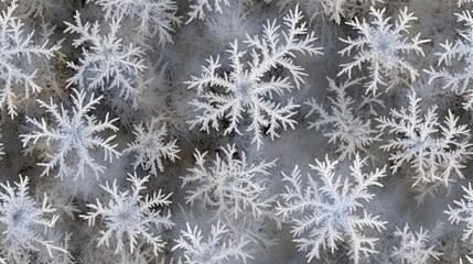Frost crystals seamless pattern, winter texture, background for holiday design