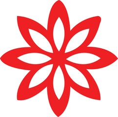 Flower clip art design on plain white transparent isolated background for card, shirt, hoodie, sweatshirt, apparel, card, tag, mug, icon, poster or badge