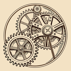 Obraz premium Simple 3D Vector Icon of a Car Wheel with Gear and Technology Elements