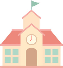 cute red-roofed school