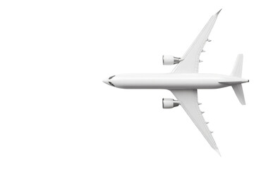 Fototapeta premium Airplane aerial illustration with engines, wings, tail, cut out transparent