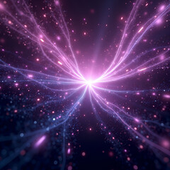 Fototapeta premium Abstract quantum particles on dark background