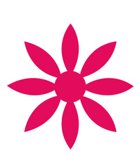 Flower clip art design on plain white transparent isolated background for card, shirt, hoodie, sweatshirt, apparel, card, tag, mug, icon, poster or badge