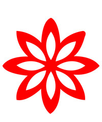 Flower clip art design on plain white transparent isolated background for card, shirt, hoodie, sweatshirt, apparel, card, tag, mug, icon, poster or badge