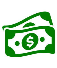 Money clip art design on plain white transparent isolated background for sign, decal, card, shirt, hoodie, sweatshirt, apparel, tag, mug, icon, poster or badge