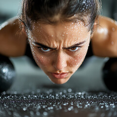 Focused athlete training with intense dedication.
