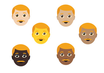red head ginger man emoji vector face character