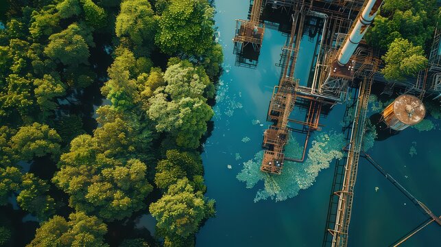 Environmental Impact Assessment - Environmental professionals conducting environmental impact assessments on industrial projects