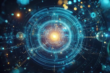 Obraz premium Deep learning and digital technology background for AI research