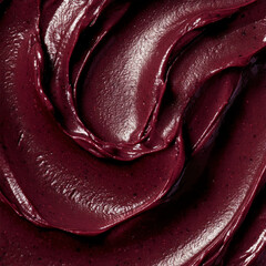 Rich, creamy acai texture with deep purple hues, showcasing smooth, glossy swirls. Perfect for food backgrounds