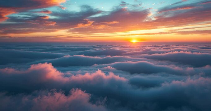 Stunning sky featuring clouds during sunset. Clouds in the twilight sky. Gorgeous blue sky at sunset.