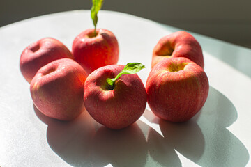 Red apple isolated on white background.