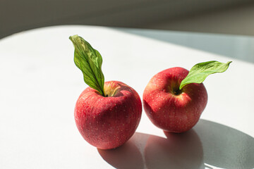 Red apple isolated on white background.