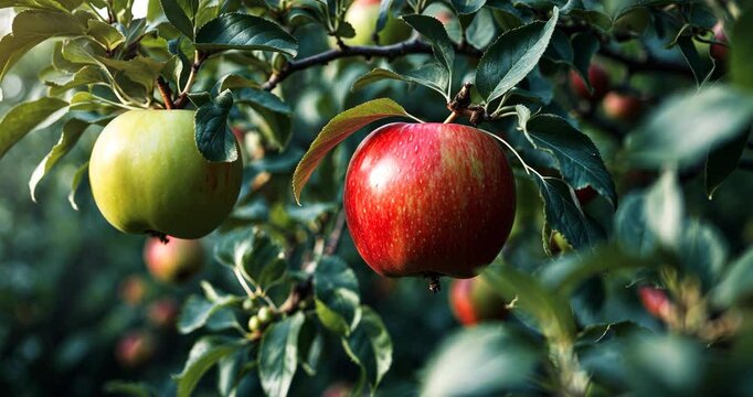 Apple (Malus domestica), on the branch