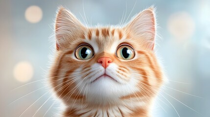 A mesmerizing close up portrait of a friendly and content tabby cat with its wide eyes and inquisitive expression capturing the viewer s attention