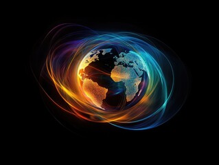 Planet Earth, energy, swirling