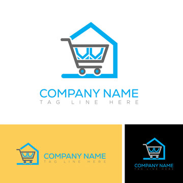 Letter VV Online Shop Logo vector. VV letter logo with Shopping Cart Icon. Illustration vector graphic of shopping cart and VV letter combination logo design concept.