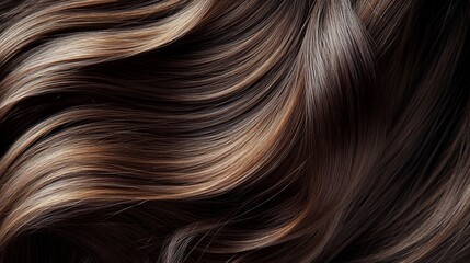 Naklejka premium Wavy brown hair texture background, salon