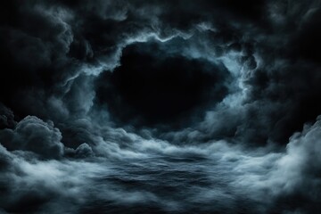 Dark ominous clouds swirling around a void