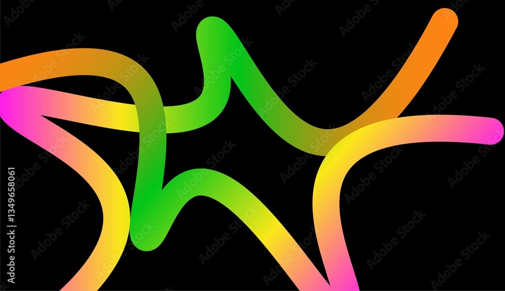 Poster gradient colors lines with smooth shapes pattern abstract vector design elements for backgrounds, pa
