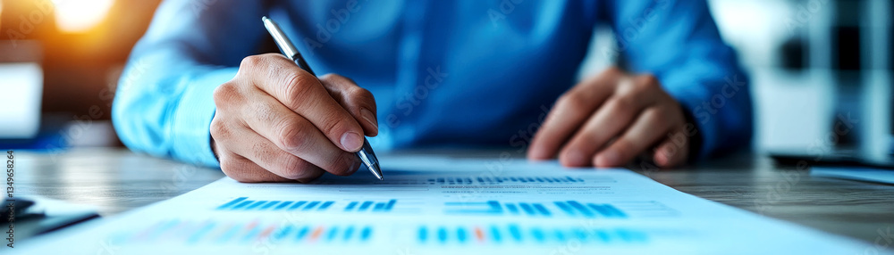 Poster actionable kyc verification process office setting document review professional environment close-up