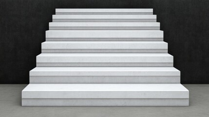 Simple white concrete stairs leading up