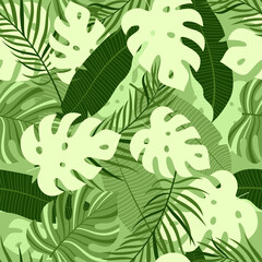 pattern with tropical leaves
