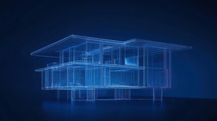 Modern House Blueprint Design; digital rendering; architectural visualization; interior design; stock image; illustration; for digital marketing