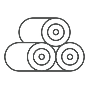 recommend clip art: Rolls of hay thin line icon, wheat production concept. Vector graphics. Three rolls of wheat plant sign on white background, outline style icon for mobile or web design.