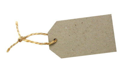 recycled paper label / transparent background