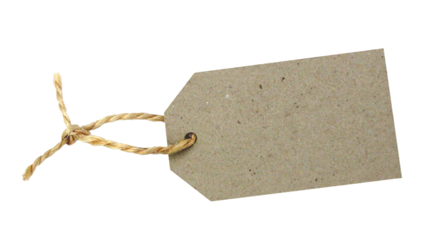 recycled paper label / transparent background