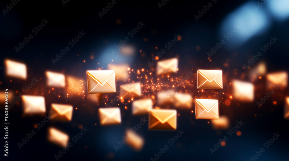 Poster dynamic newsletter distribution event digital space email content modern environment aerial viewpoin