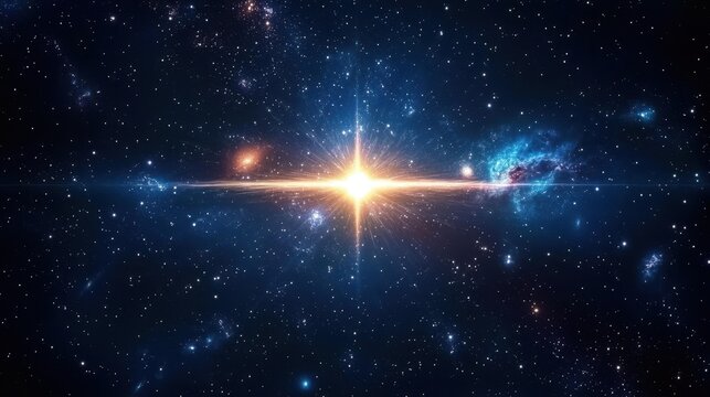 A bright star in a vast, dark space