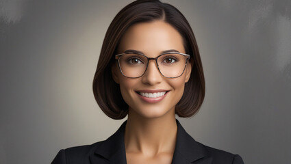 Fototapeta premium Stylish Portrait with Gradient Background in a Sleek Black Blazer