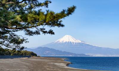 Mount Fuji seen from Miho no Matsubara, Shizuoka, Japan