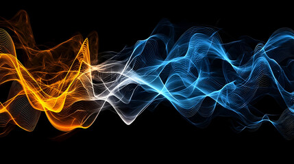 Abstract Digital Waves Of Fire And Ice