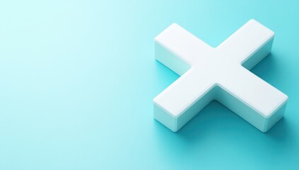 Obraz premium White plus sign on blue background; medical, positive concept