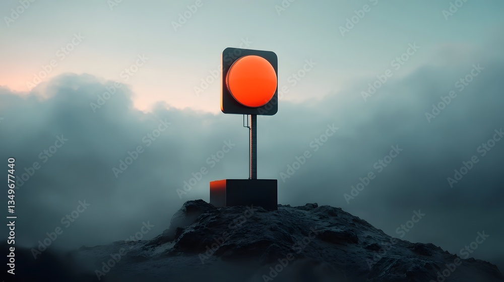 Poster striking futuristic antenna complex with sleek metallic structures broadcasting and receiving signal