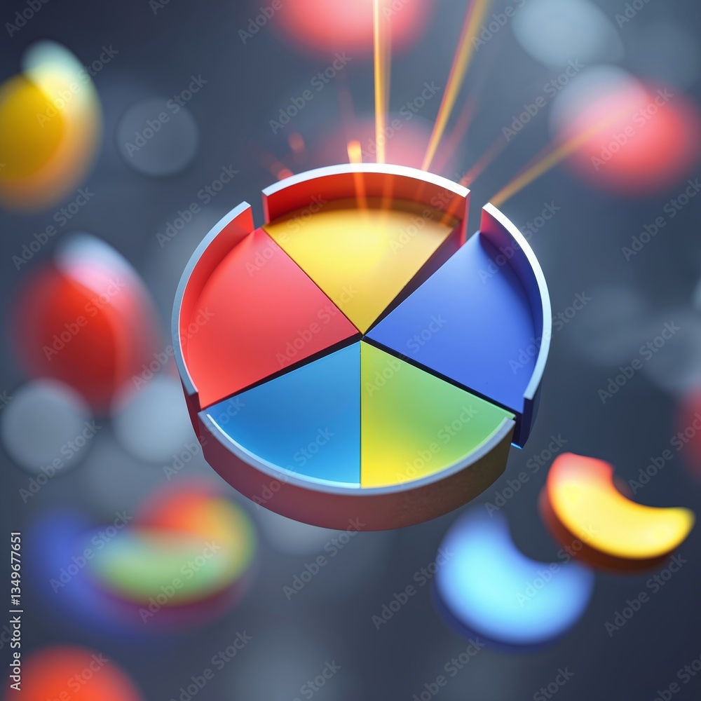 Poster colorful geometric shapes float in vibrant background creating an engaging visual composition
