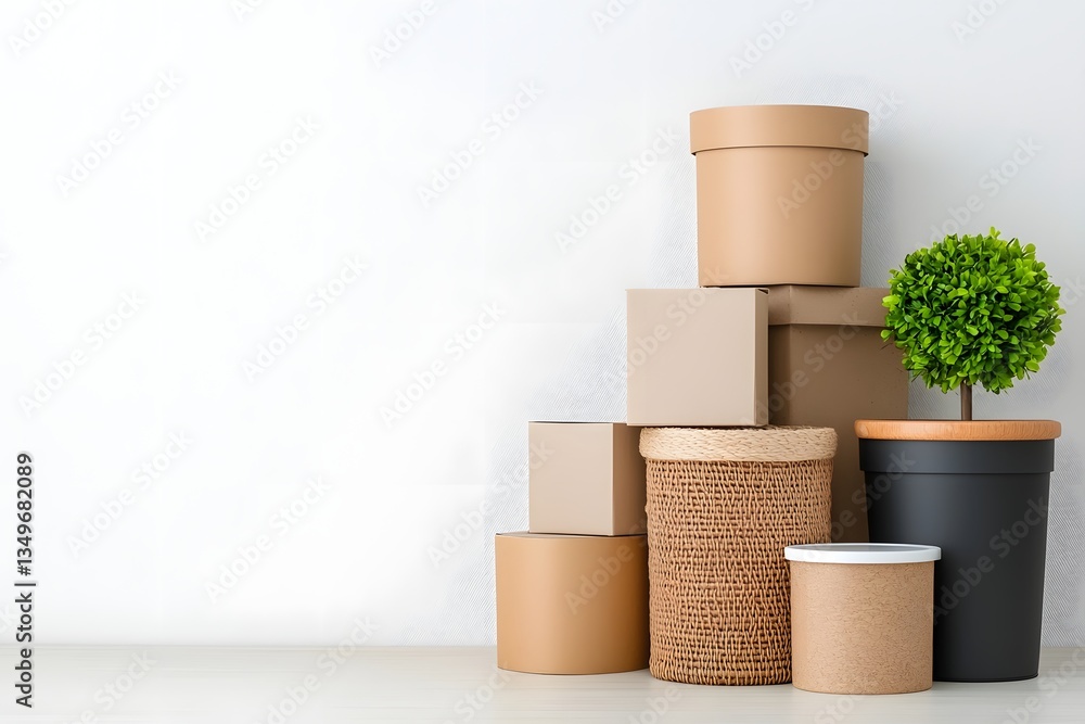 Poster a collection of practical and stylish storage boxes baskets and containers made from materials like 