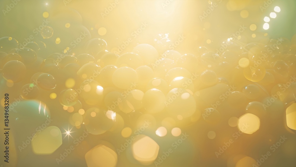 Aufkleber vibrant golden orbs create an ethereal atmosphere in a soft glowing backdrop with a magical quality
