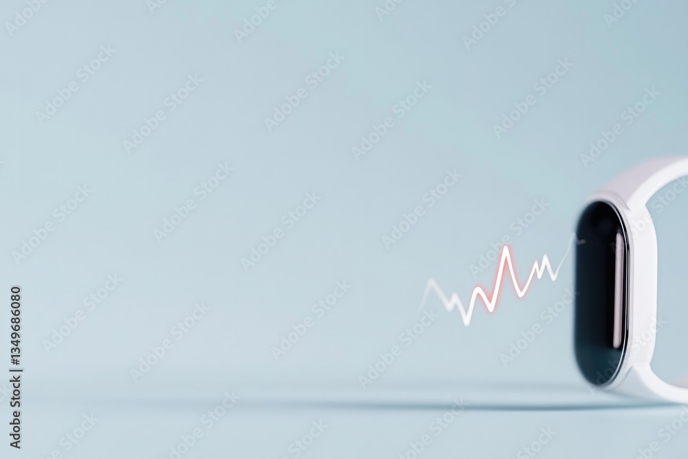 Poster conceptual image of fitness tracker morphing into heartbeat line symbolizing connection between move