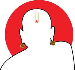Fototapeta premium Marathi Calligraphy of Shree Swami Samarth, and a portrait of lord Shree Swami Samarth