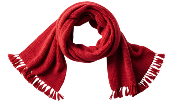Red winter scarf png