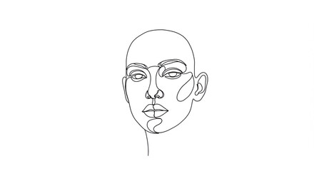 Elegant Minimalist Line Art Drawing of a Woman s Face Single Line Portrait Abstract Female