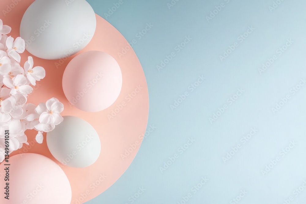 Aufkleber creative design showcasing abstract circular patterns in pastel tones subtly representing easter egg