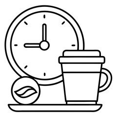 cup of coffee and clock