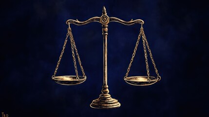 Justice scales, balanced, dark background, symbolic image, for legal themes