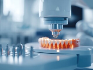 Advanced Dental Veneers Creation Process in Modern Dentistry Clinic High-Tech Environment Close-Up View of Innovative Techniques
